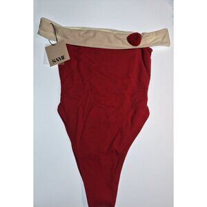 SAME Los Angeles One Piece Swimsuit Womens Size Small Fuisha Off Shoulder